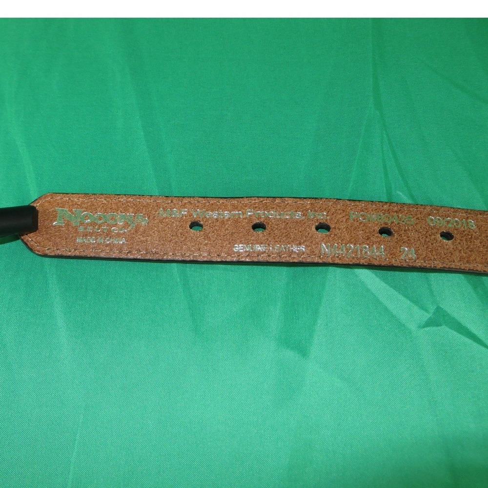 Nocona Womens Brown Leather Western 24" Belt & Silver Bull Rider Buckle N4421844 - Picture 5 of 9